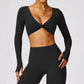 Quick-drying tight-fitting long-sleeved yoga bra