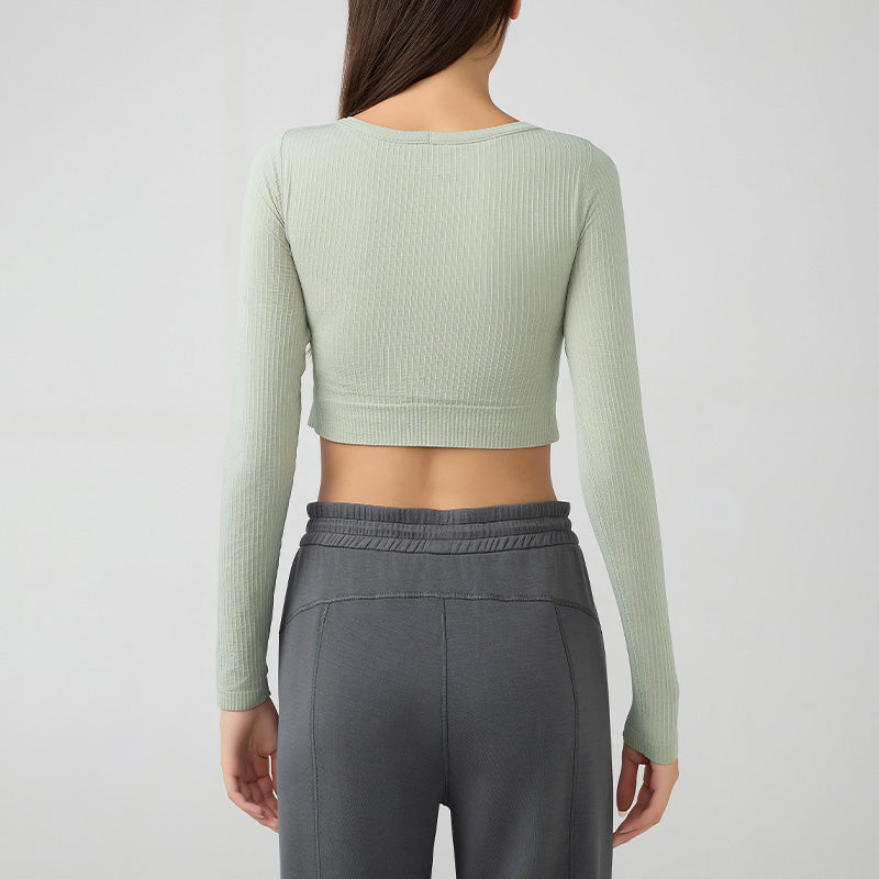 Breathable Outdoor Sports Long Sleeve Crop Top