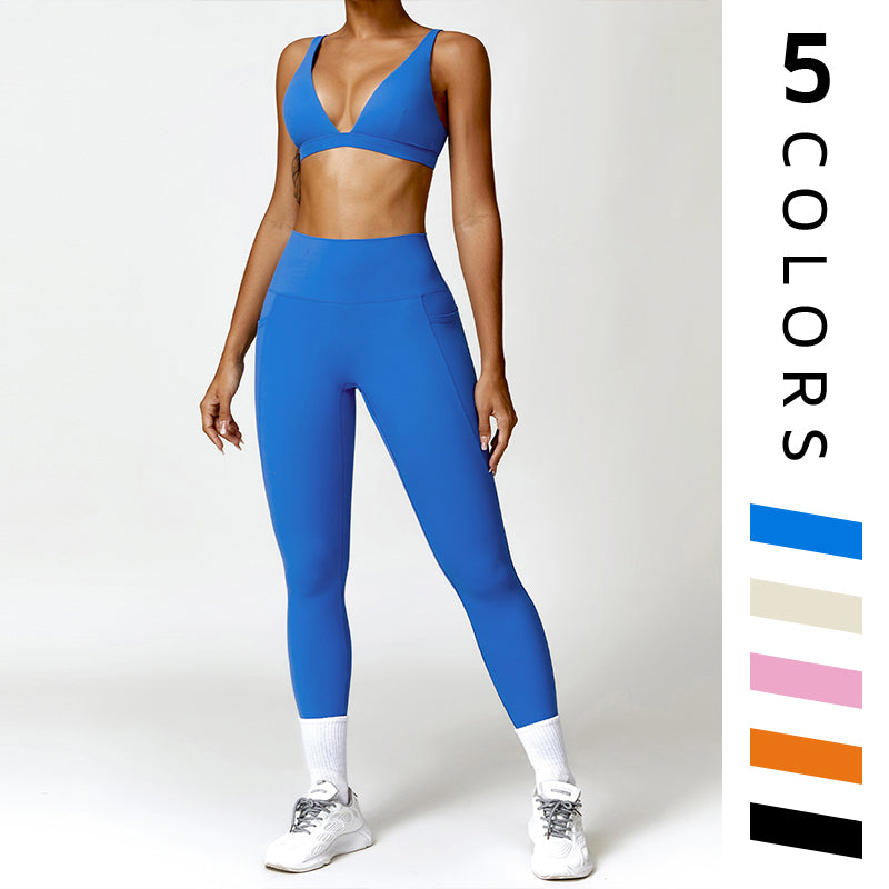 Triangle cup sports bra & leggings 2-piece set