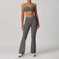 Brushed tight cross back sports bra and pants suit