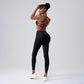 Seamless Cross Back Gym Bra + Cargo Pocket Leggings-2 Pieces Set