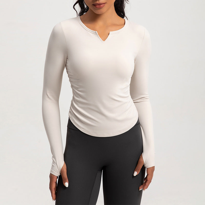 Autumn and winter long sleeved tight fitting fitness top