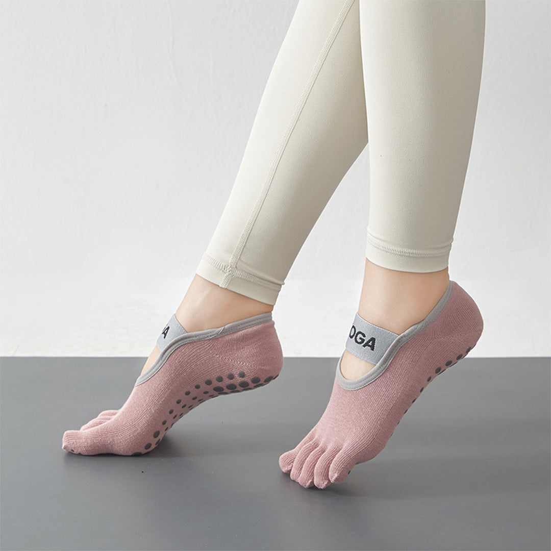 Chaussettes de sol de sport antidérapantes pour yoga, chaussettes Pilates 