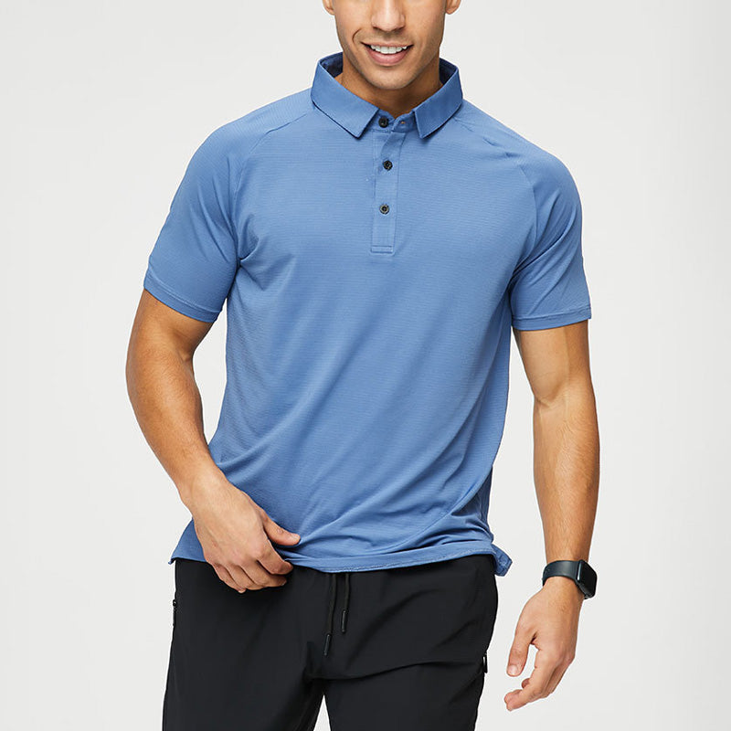 Breathable Quick-Dry Splicing Fitness Polo T-shirt