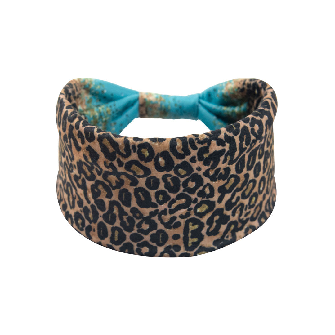 Ethnic Sports Headband with Leopard Print