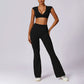 Tight bra & waist ruffled casual pants sports sets