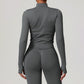 Seamless Quick-Dry Long Sleeve Full Zipper Fitness Tops