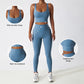 Quick-dry Wide straps sports bra + High waist leggings 2-piece set