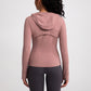 Hooded zipper running fitness track jacket