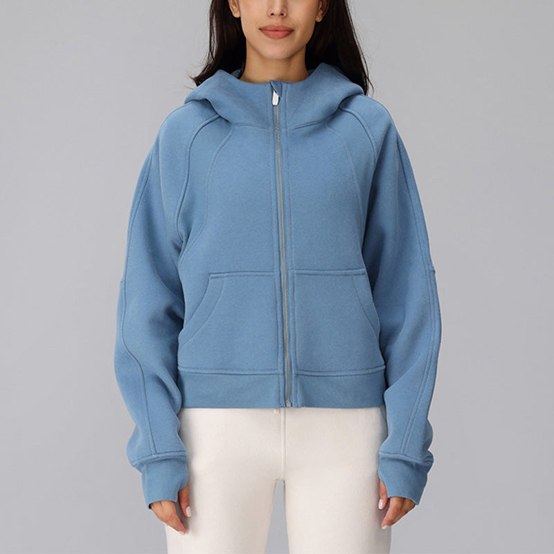 Fleece Full Zipper Thickened hooded and Warm Sweatshirt