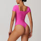 Quick-Dry Short Sleeve Thong Bodysuits