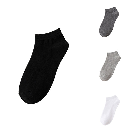 Chaussettes de couleur unie, chaussettes décontractées absorbant la sueur, coupe basse