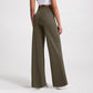 Nude drawstring loose straight pants