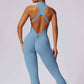 Quick-drying zipper fitness sports tight Jumpsuits