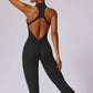 Quick-drying zipper fitness sports tight Jumpsuits