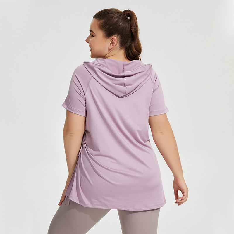 Plus Size solid side strappy sports top