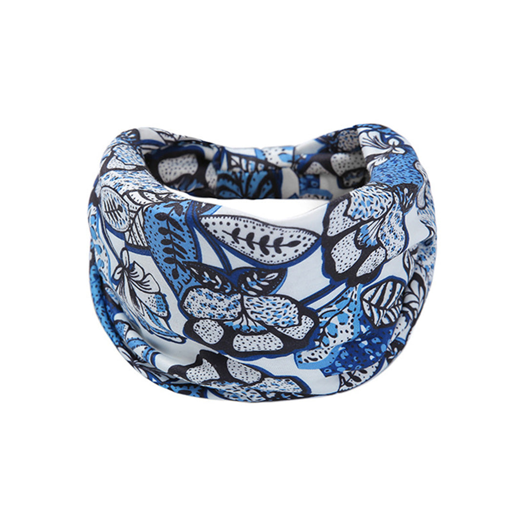 Printed Elastic Wide-Brimmed Yoga Strap Hair Accessory