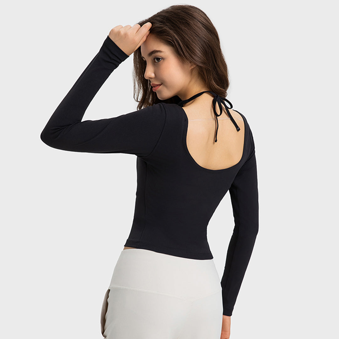 Slim body movement dance long sleeve yoga tops