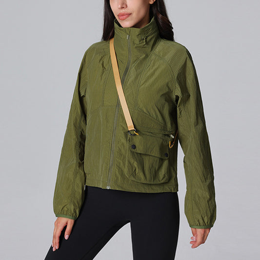 Stand collar windproof outdoor Convertible jacket