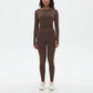 Seamless High resilience Sports Long Sleeve Top + High-Waisted Legging Set