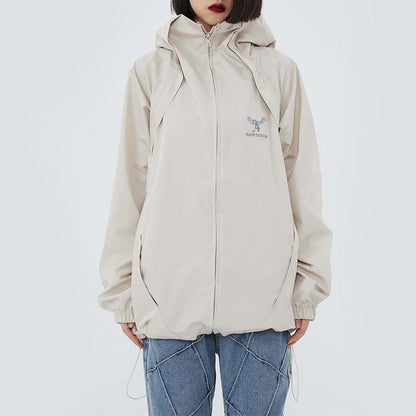 Classic Vintage Drawstring Zip Hoodie