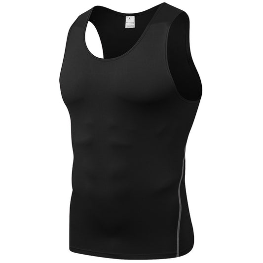 Men's solid color running training tops