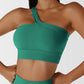 Single shoulder strap solid color Sport Bra