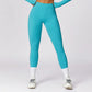 Solid high-waisted hip-lifting athletic leggings