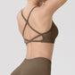 Seamless Cross Back Thin Straps Sports Bra