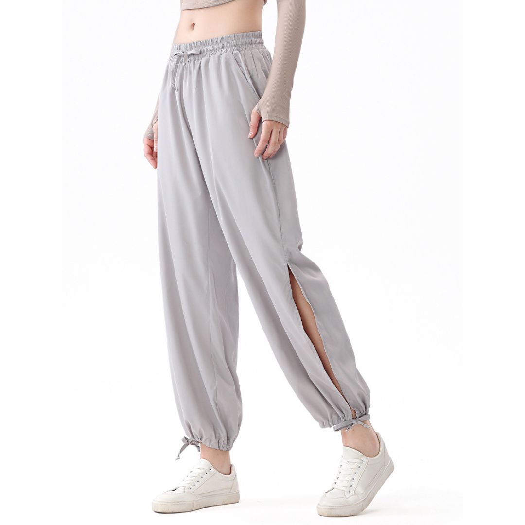 High-waisted loose-fitting sports jogging pants