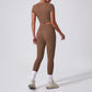 Quick drying nude fitness short sleeve top & running leggings set