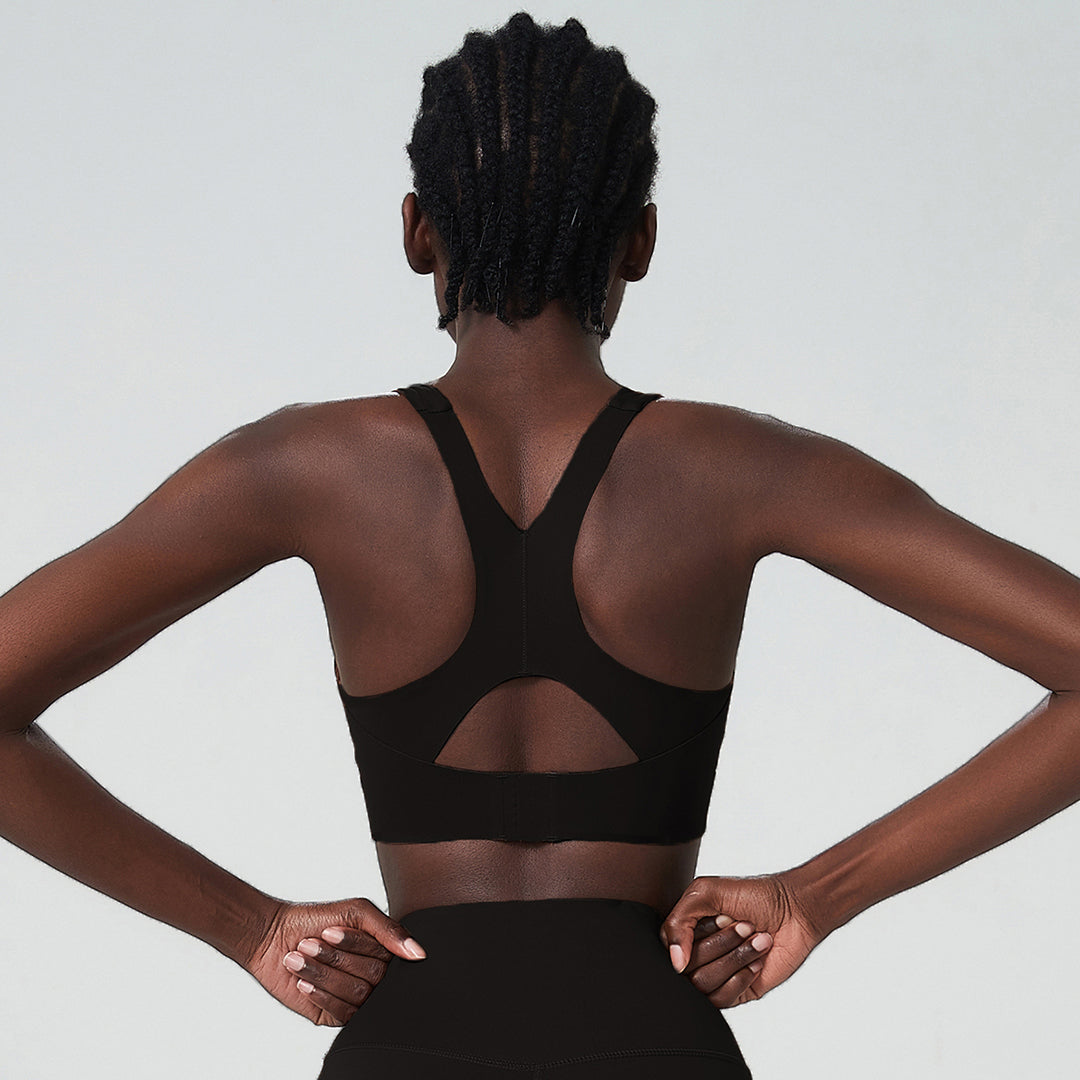 Soutien-gorge de yoga avec coussinets de poitrine croisés sans marque