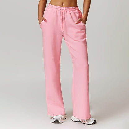 Casual And Loose High Waist Straight Leg Sports Sweatpants