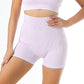 Thread-knit high-waist yoga shorts