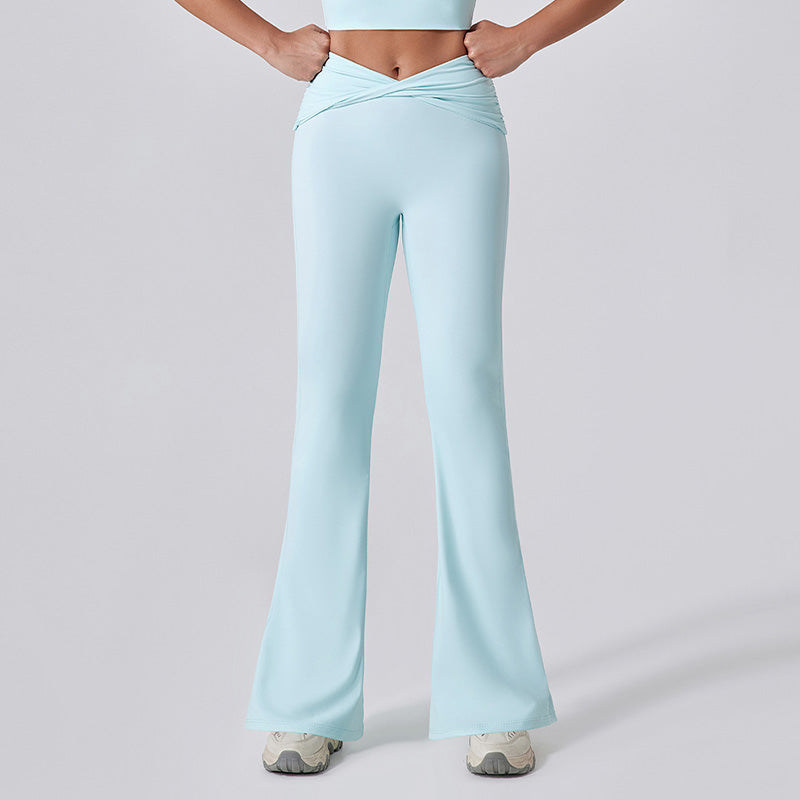 Tight Nude High Waist Yoga Flare Pants