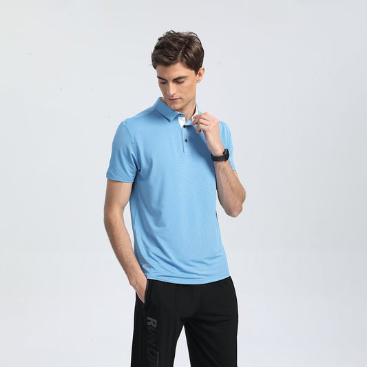 Solid color men's classic polo shirt