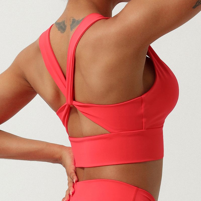 Cross beauty back gathered V-neck yoga bras