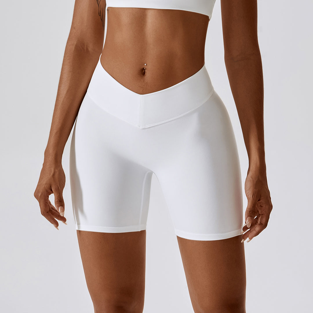 Short de sport taille haute rehaussant les hanches