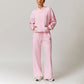 Casual Sports Hoodie Sweatshirts And Straight Leg Sweatpants Set