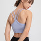 Thin shoulder straps double layer sports bra