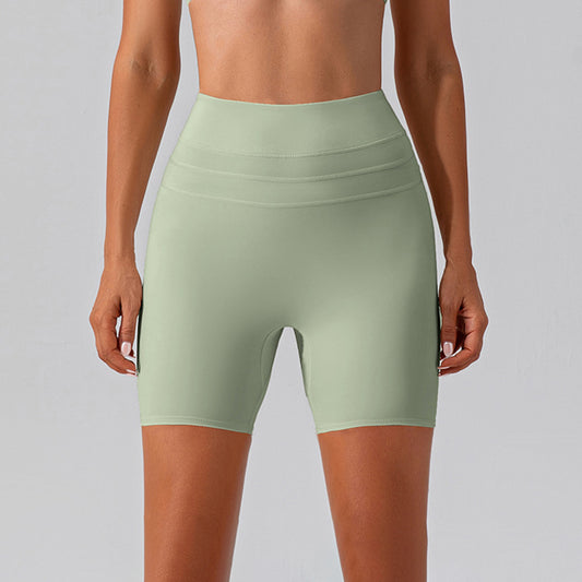 Elastic hip-lift yoga shorts