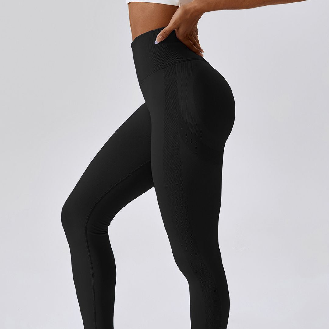 Seamless high-rise solid color hip lift yoga leggings