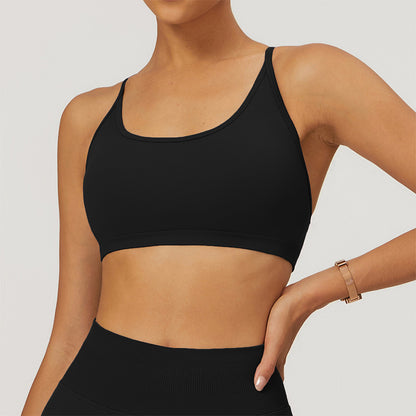 Seamless U Neck Cross Back Quick-Dry Sports Bra