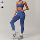 Cross back fitness sports bra+Hip-lifting Running Leggings