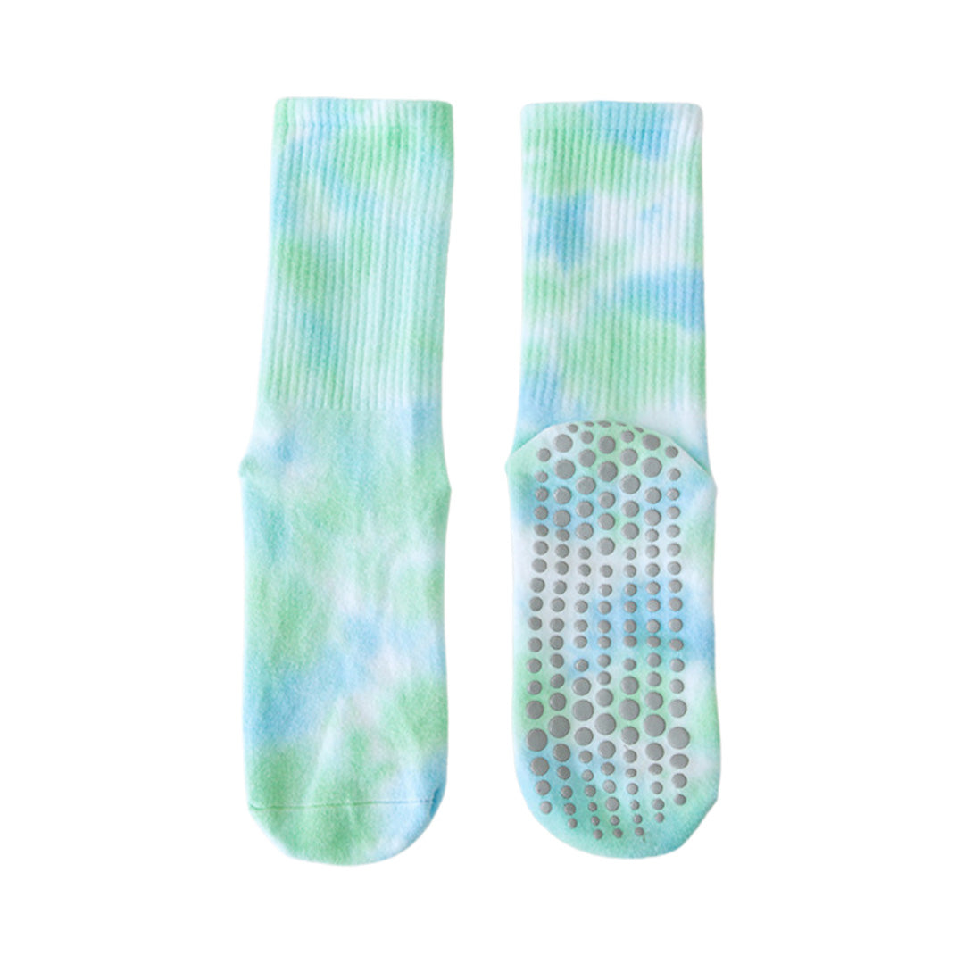 Chaussettes de yoga Pilates mi-mollet chaussettes antidérapantes absorbant la sueur 