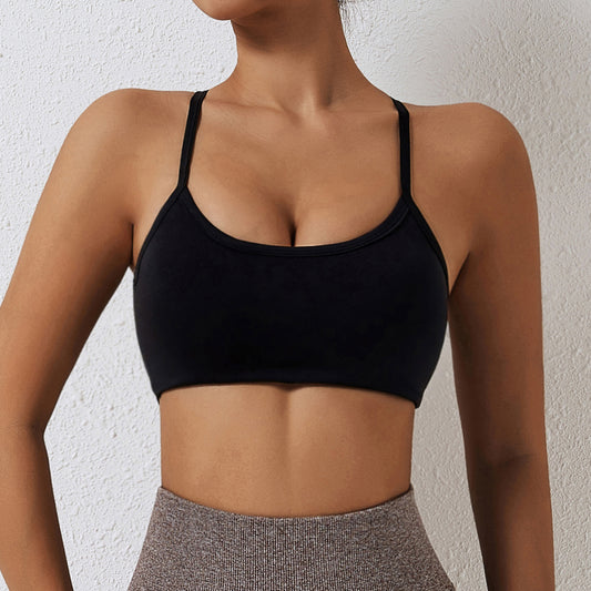 Solid 3/4 cup back cross sport bra