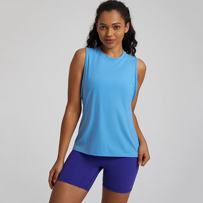 Solid color high elasticity sports tank top