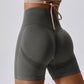 Solid color seamless hip lift shorts