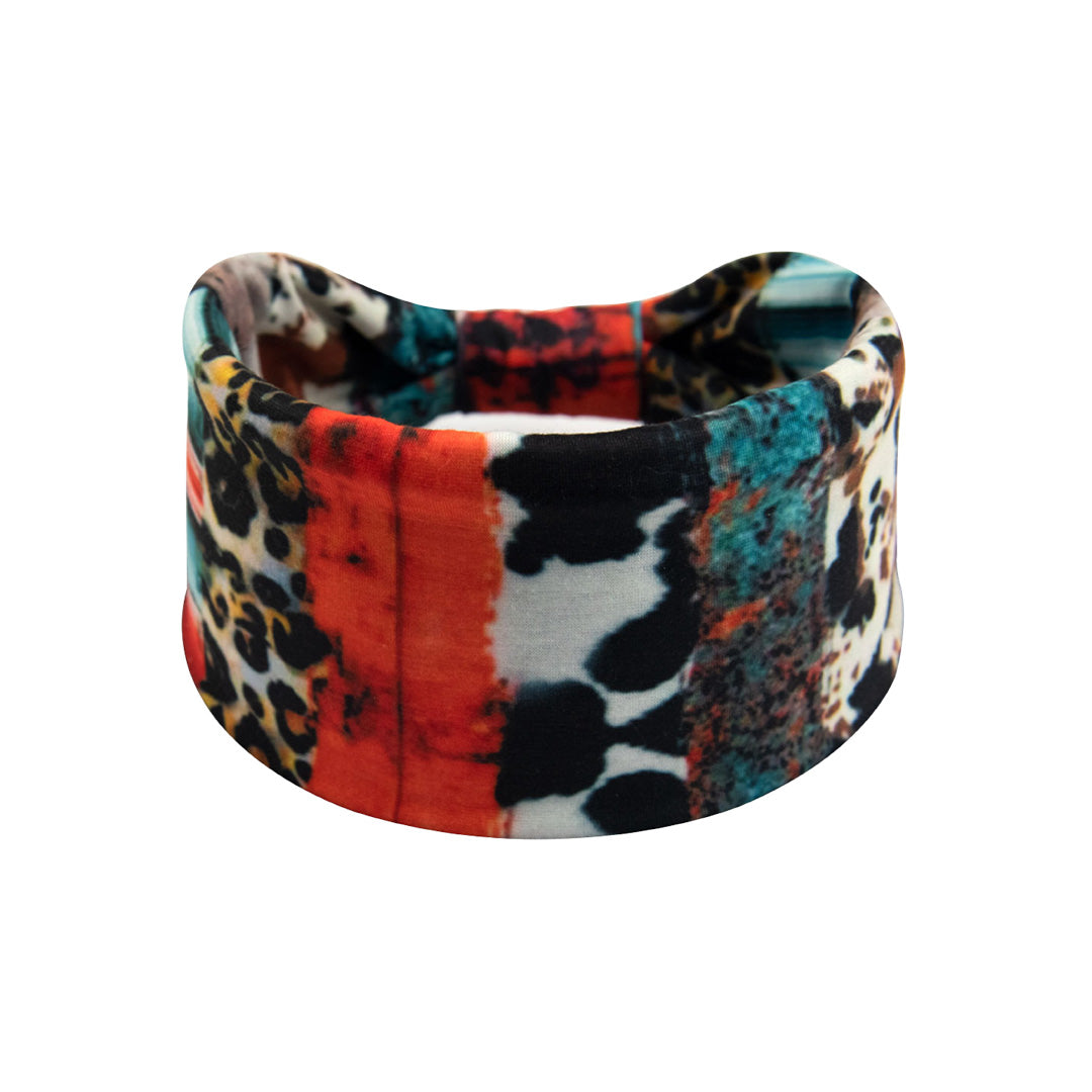 Ethnic Sports Headband with Leopard Print