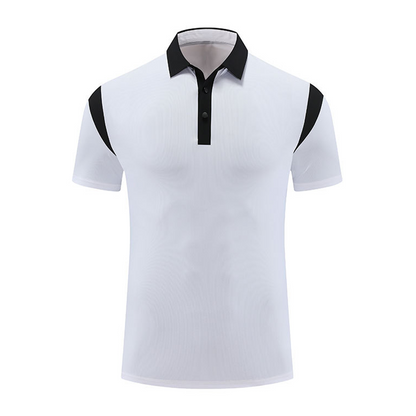 Outdoor Fitness Quick Drying Splicing Sports Short Sleeved Polo